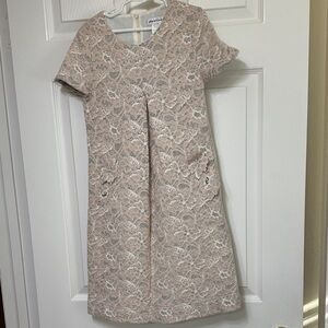 Maria Casero Pink Floral Lace Dress, size 10